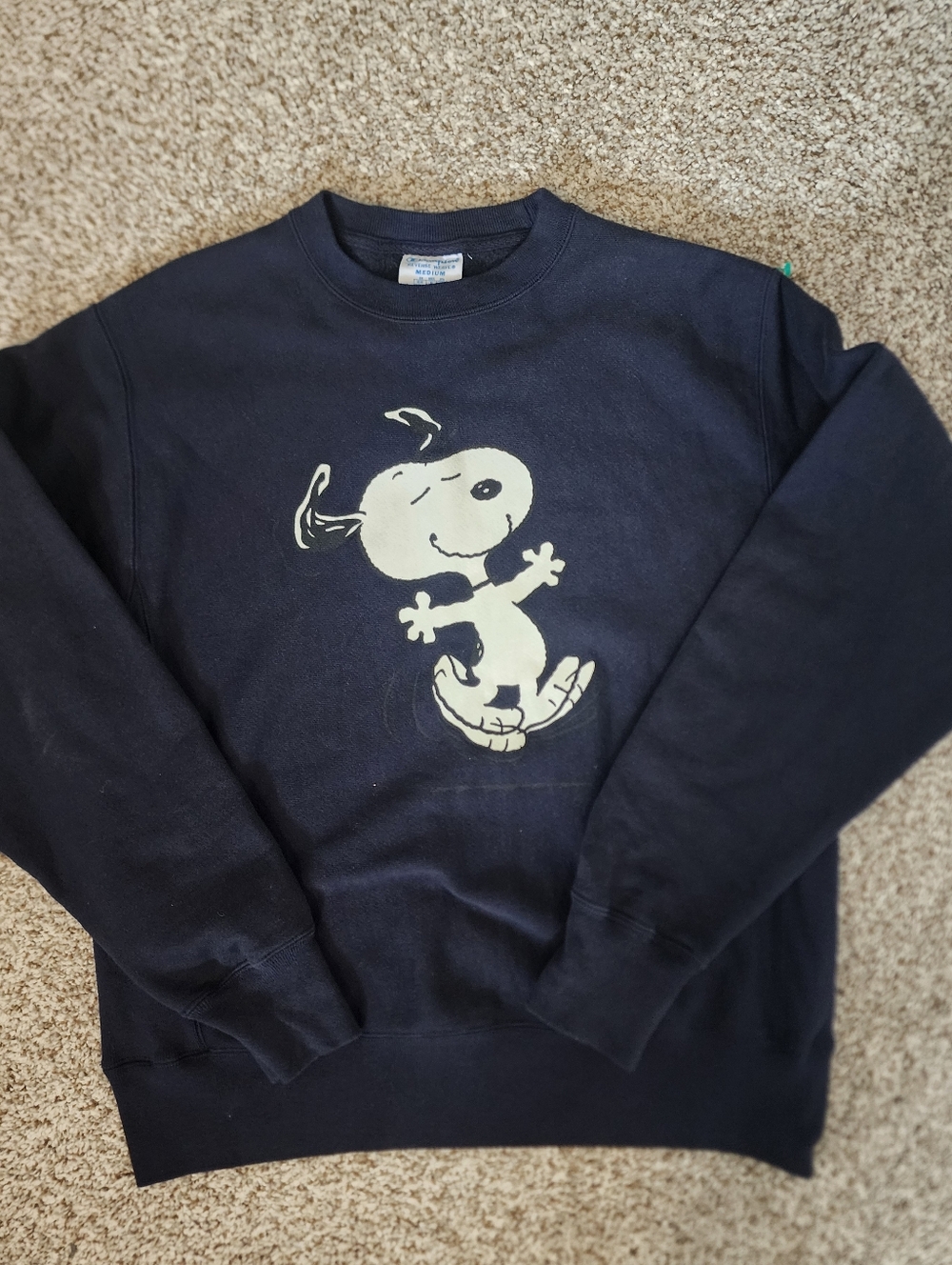 🖤Classic Navy Snoopy Graphic Crewneck Sweatshirt, CHAMPION REVERSE WEAVE, M Y2K